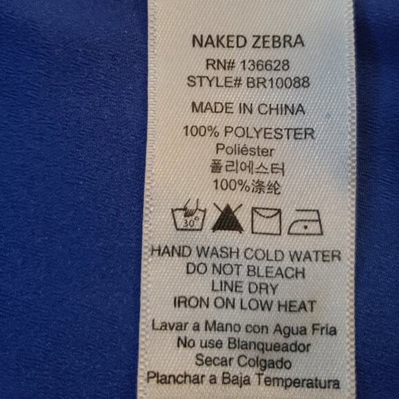 Decker Women's Royal Blue Sheer V-Neck Romper Small - Picture 7 of 8